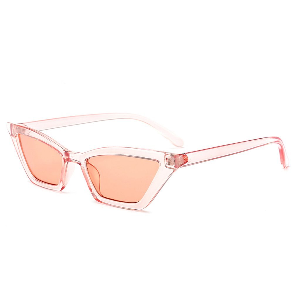 Gafas de sol Retro estrecha y puntiagudas para mujer, anteojos de sol polarizados estilo Ojo de gato, con tintado: pink  pink