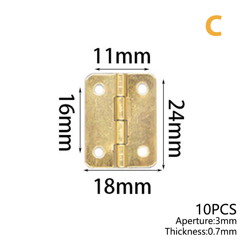 10Pcs Mini Metal Hinges Retro Door Hinges Hinge Flat Hinge 180 Degrees Furniture Hinges DIY Crafts Tool: C