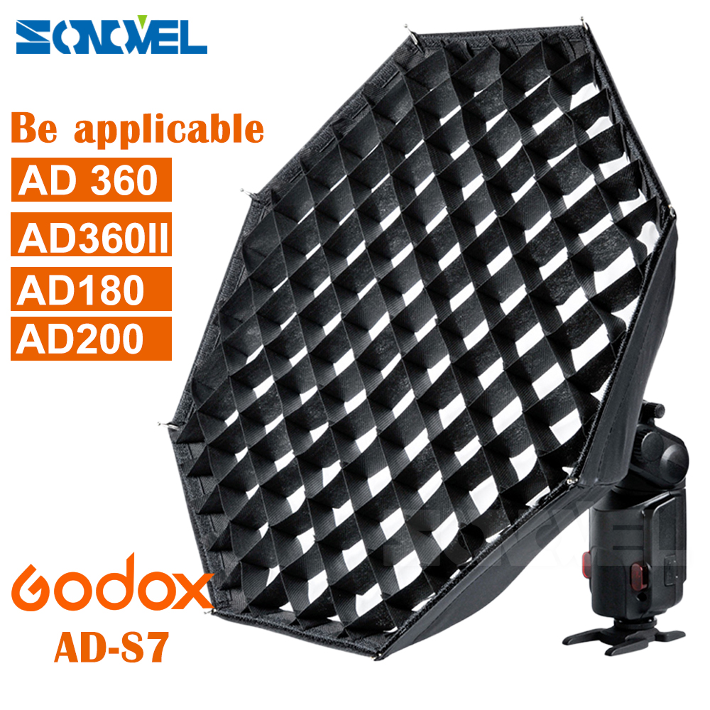 Godox AD-S7 Multifuncional Suave Caixa de Flash Guarda-chuva Softbox Octagonal Honeycomb Grade para WITSTRO Speedlite AD200 AD180 AD360II