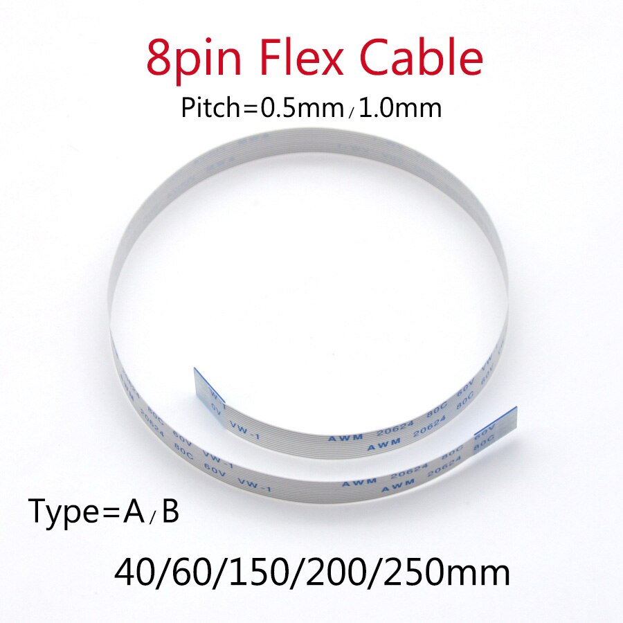 1pc 8P /FFC FPC Flessibile Piatto Cavo 0.5 millimetri/1.0 millimetri Passo 8Pin Tipo A / B Lunghezza 40 millimetri 60 millimetri 150 millimetri 200 millimetri 250 millimetri