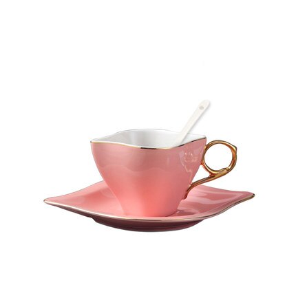 Bone china high tea set europese keramische koffiekopjes en schoteltjes espressokopjes taza ceramica home lzi 004: Kop en schotels a