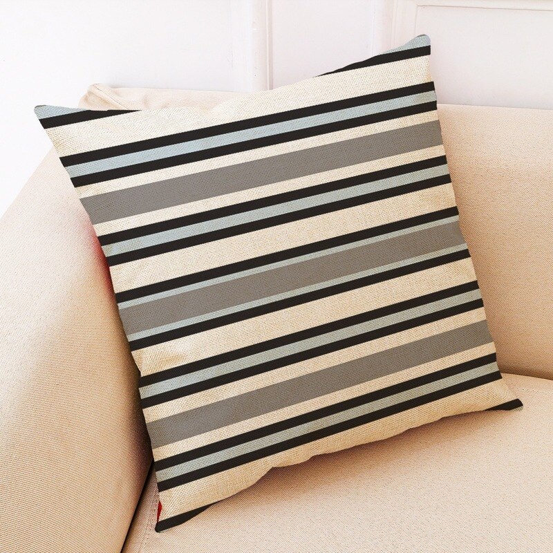 45x45, fundas de almohada con estampado geométrico azul, Triangular, estilo mediterráneo, cojines