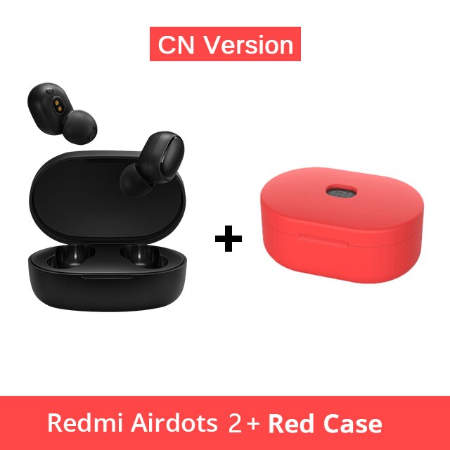 Original Xiaomi Redmi Airdots 2 TWS Wireless Earphone Earbuds Voice Control Bluetooth 5.0 Noise Reduction Tap AI Control: Airdots 2 n Red