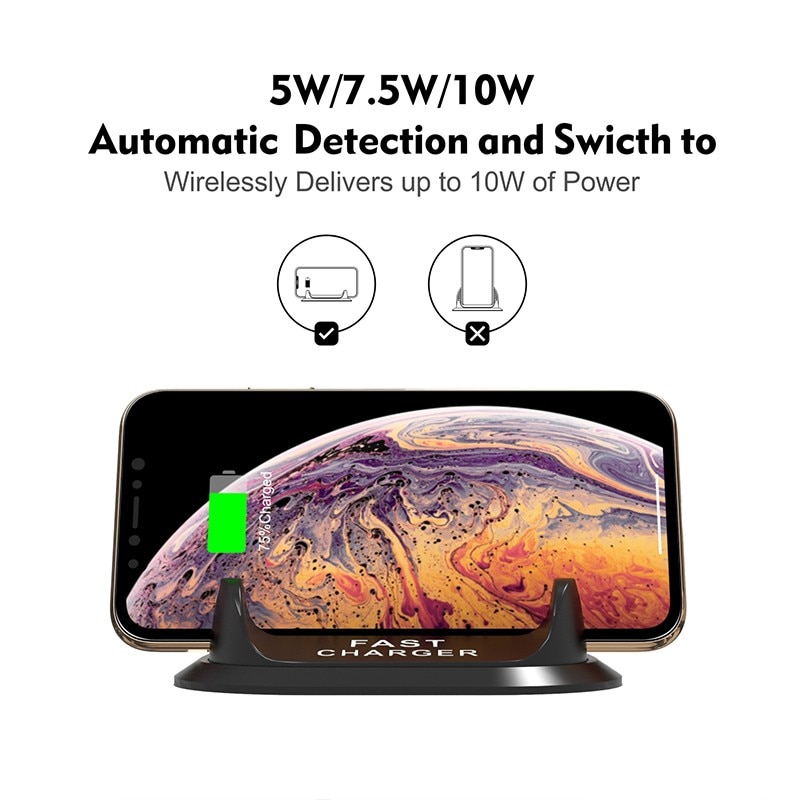 10W C9 Car Qi Wireless Charger Pad Fast Charging Dock Station Non-slip Mat Car Dashboard Holder Stand for iPhone X R