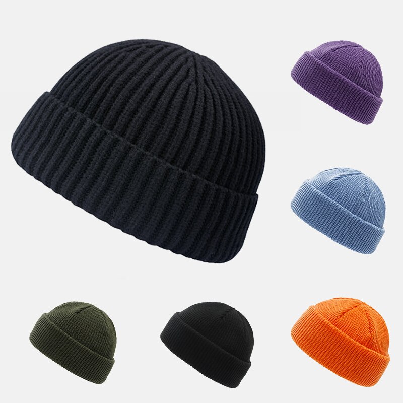 Gebreide Hoeden Voor Vrouwen Mannen Beanie Hat Winter Retro Brimless Baggy Meloen Cap Manchet Visser Mutsen Hoeden Voor Mannen