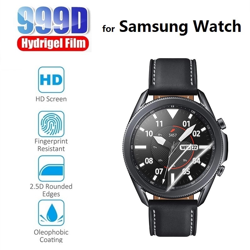 2x Hydrogel Beschermende Film Voor Samsung Horloge 3 45Mm 41Mm (Geen Glas) op Samsung Horloge Actieve 2 44Mm 40Mm Screen Protector Folie