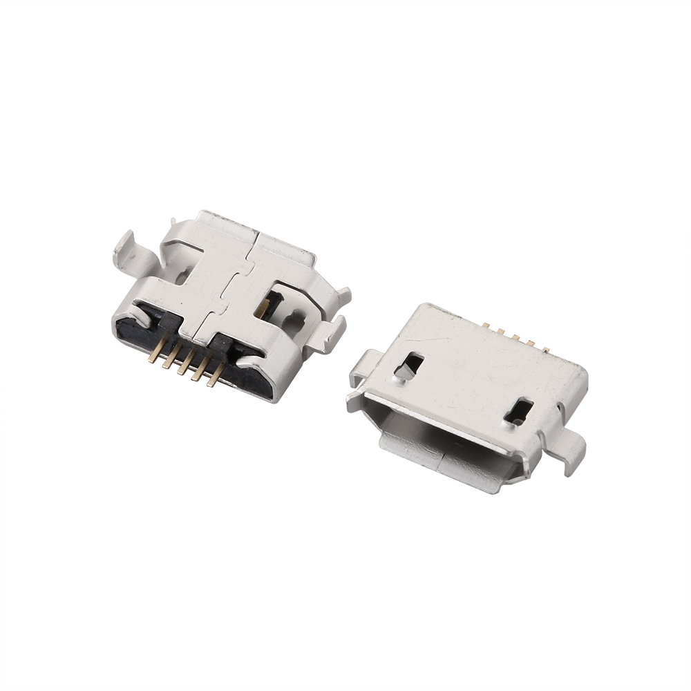 Micro usb 2p 5p jack opladningsport stik dock oplader dip smd til telefon tablets højttalere osv. port stik strømstik: Grå / 5-9 stk