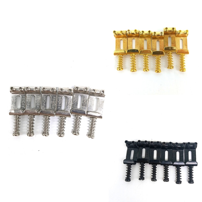 6 Roller Bridge Pull String Code Elektrische Gitaar Zadel Voor Stratocaster Telecaster Elektrische Gitaar Accessoires