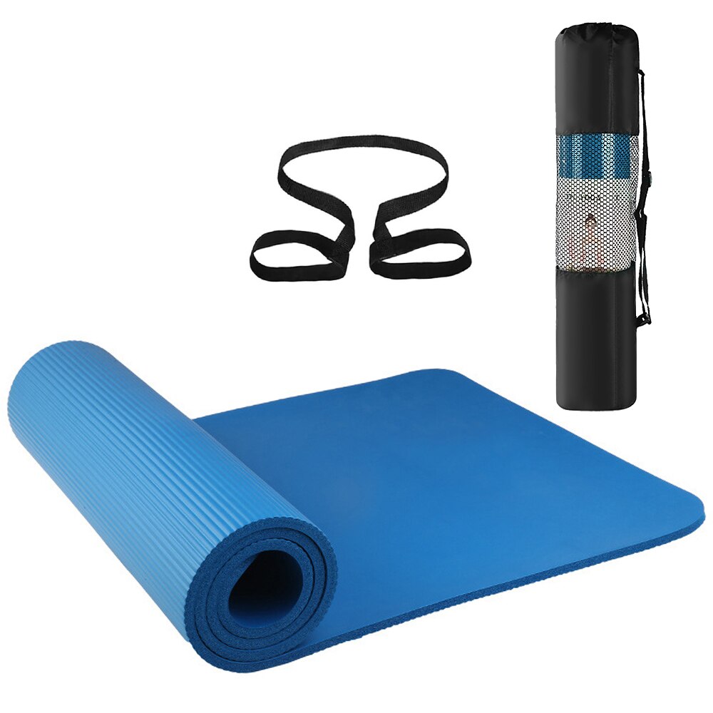 Non-slip Yoga Mat - 72x24 Inch - Eco-friendly Fitness Pilates Gym Mat - Storage Bag & Carry Sling Included: Blue