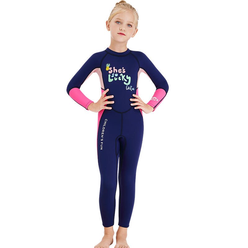 Kids Youth Full Body neoprenowe stroje kąpielowe utrzymuj ciepły strój kąpielowy z długim rękawem do pływania Surfing zestaw do snorkelingu sporty wodne nurkowanie: A2 / S