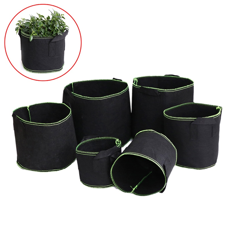 1/2/3/5/7/10 gallon svart filtkrukor trädgårdsväxt växtpåse container