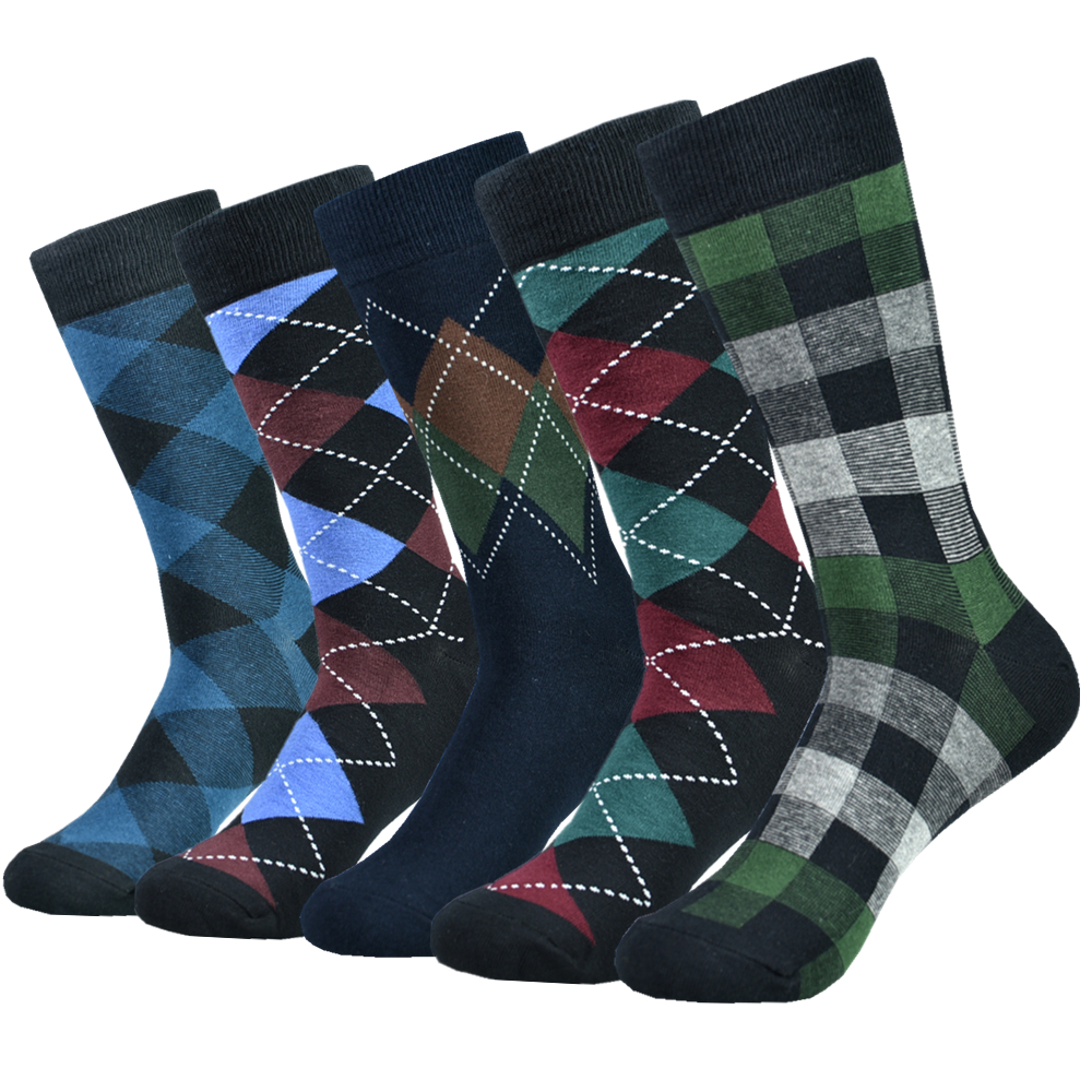 Chaussettes pour hommes habillées à la en coton à motifs noirs Chaussettes drôles colorées heureuses pour hommes: Herbe Vert