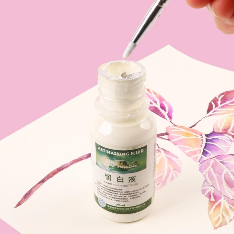 1Pcs Art Masking Fluid Stay White Pigment Cover Supplies Office Stationery Tube Painting Watercolor Liquid
