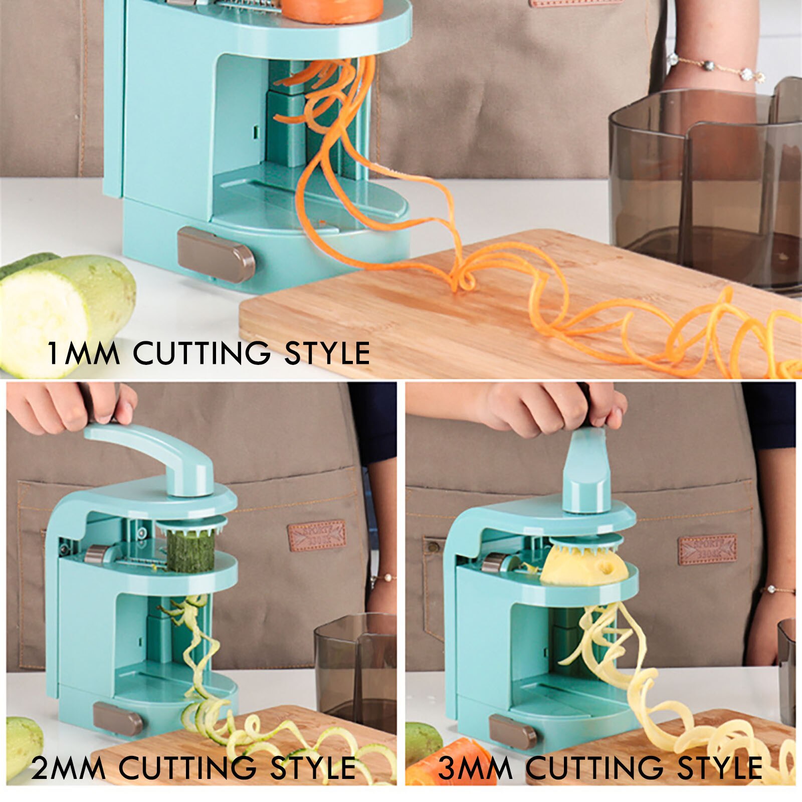 Hand Cutter Veggie Chopper Round Mandoline Slicer Potato Carrot Grater Slicer Stainless Steel Multifunction Chopper Blades