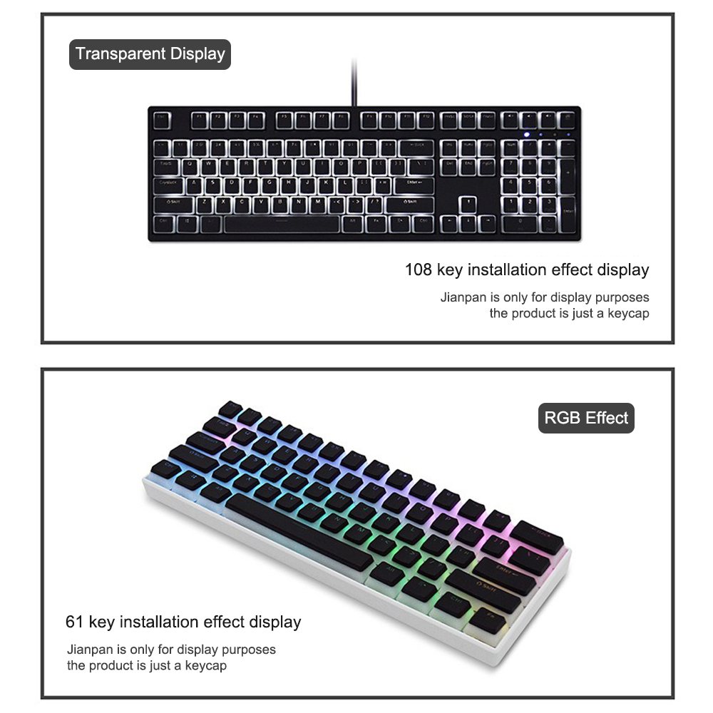 Nasadki klawiszy - PBT 75%, 65%, 60% Klawiatura mechaniczna Niestandardowe 113 klawiszy Profil OEM 61/68/84/87/98/103 dla klawiatury mechanicznej