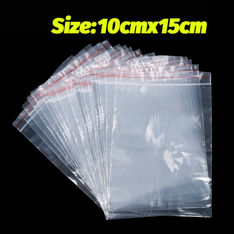 Tykkere gjennomsiktig selvforseglende pose smykker skopakking plast oppbevaringsposer gjenlukkbare glidelåser forseglingspose tykkelse 0.05mm: S / Blå