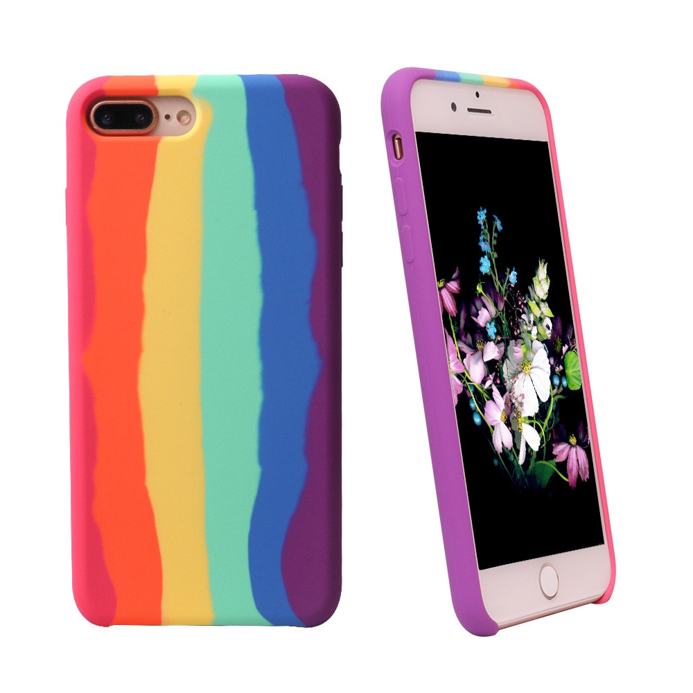 Kunst Regenbogen Flüssigkeit Silikon Telefon Fall für iPhone 11 Pro MAX X XS MAX XR Gel Gummi Schutz Abdeckung für iPhone 7 8 Plus SE