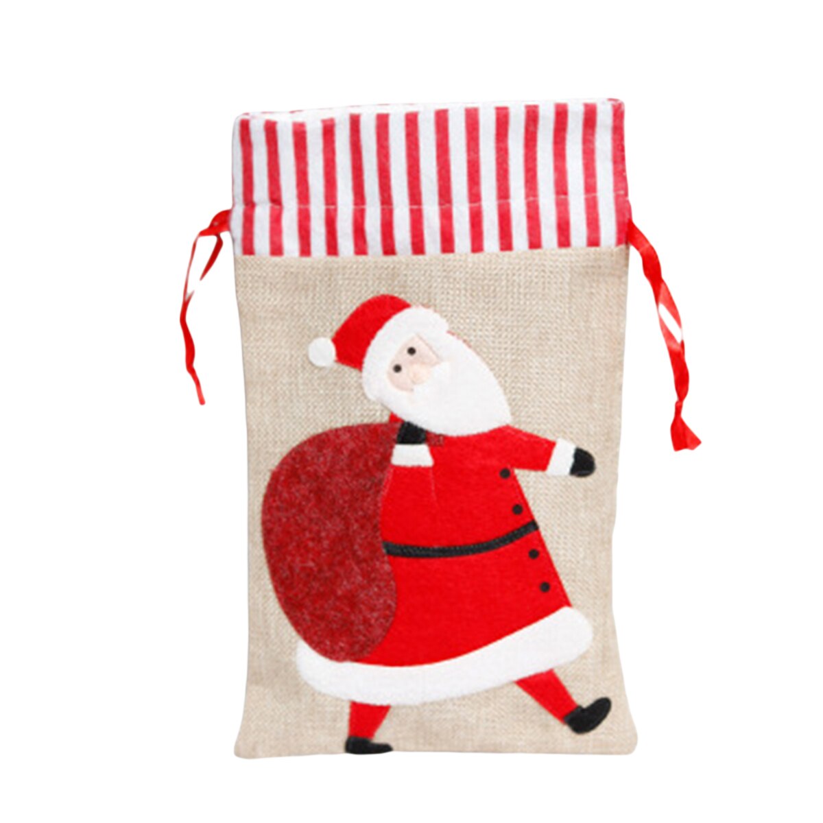 Xmas Candy Bag Santas/Elk/Snowman Striped Print Storage Bag Souvenir Bag for Candy Snacks Christmas Decorations Christmas: A