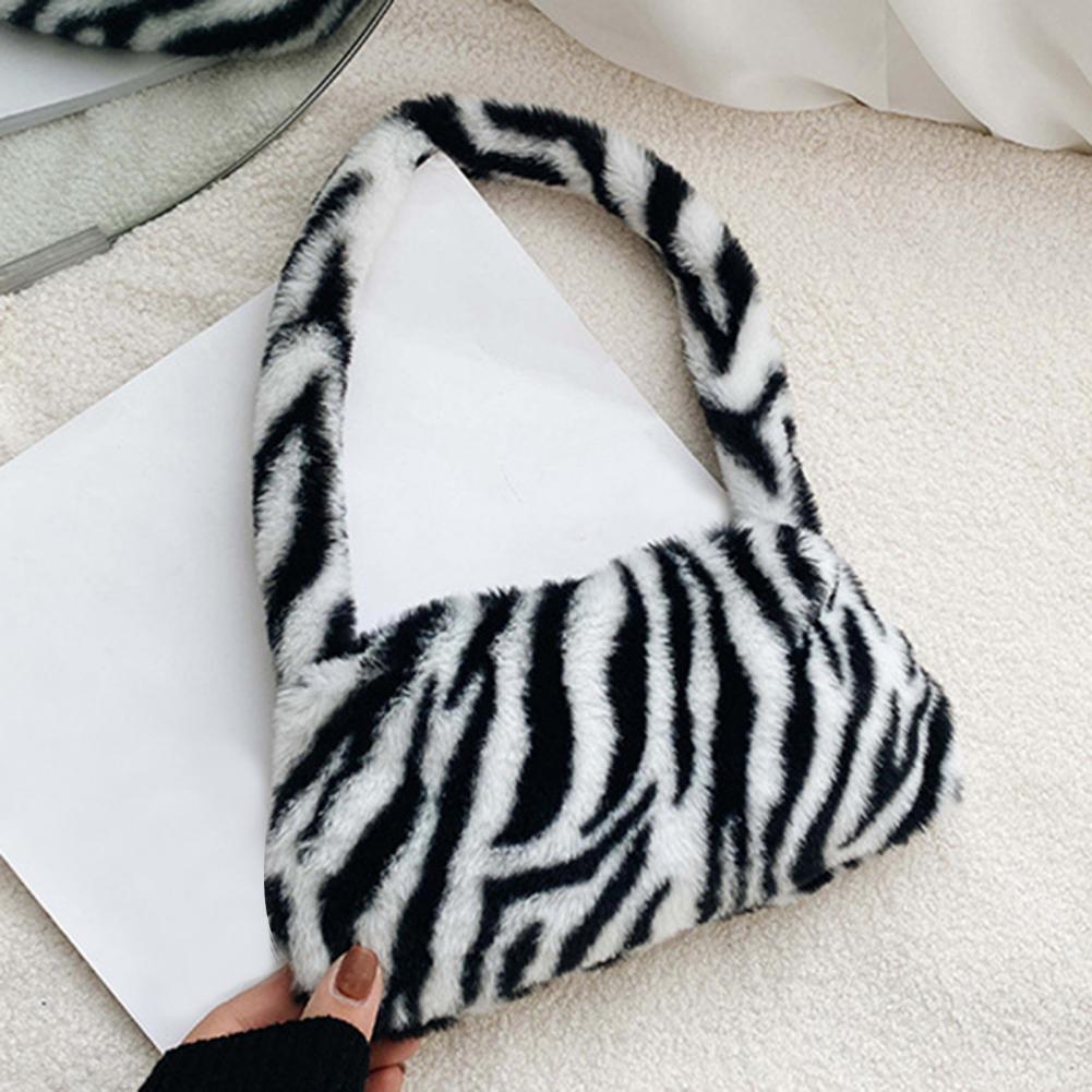Schultertasche mit leopardenmuster, tragbar, quadratisch, vielseitig kombinierbar, plüsch-achseltasche, bekleidungsaccessoire, tragbare achseltasche mit kuhmuster
