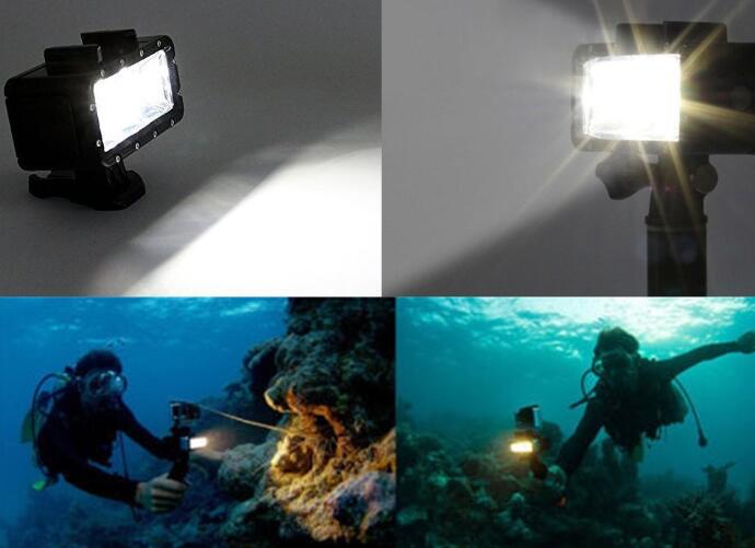 Luz LED Ultra brillante sumergible de 50M, luz de Flash de alta potencia para Gopro, cámaras Canon y SLR, montaje de luces de vídeo para buceo