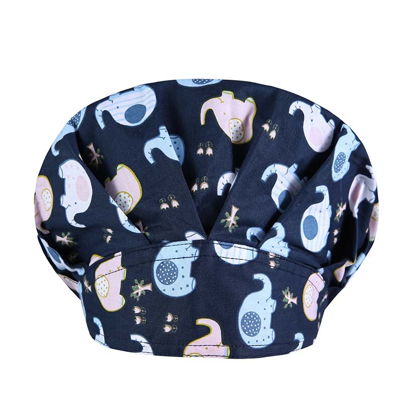 Restaurant Chef Work Hat Elastic Hat with Sweat Towel Cooking Cap Kitchen Hotel Work Hat Adjustable Animal Printing Catering Cap
