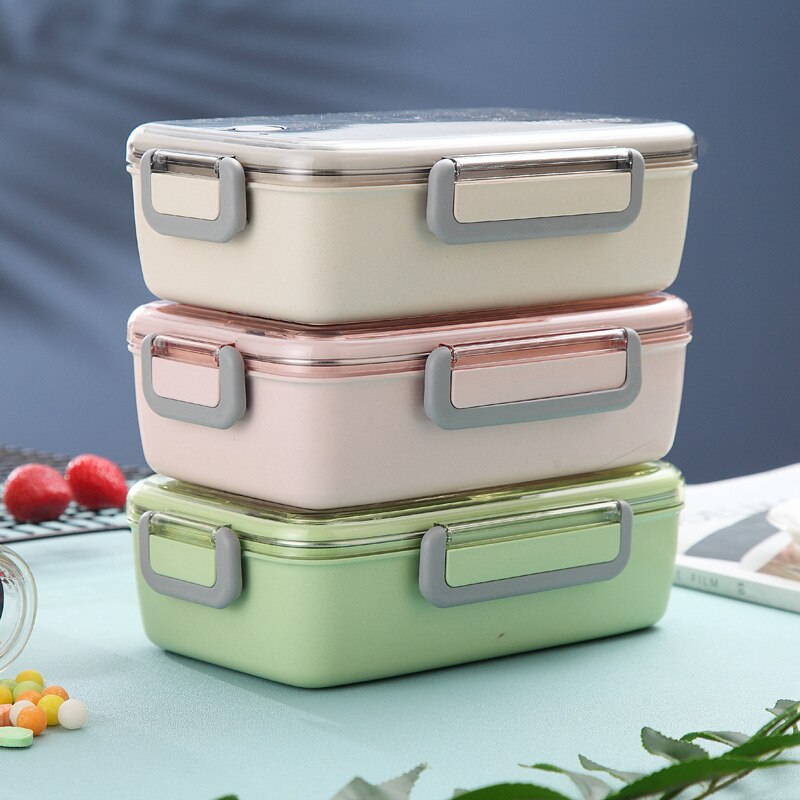 MeyJig Rvs Lunchbox Onafhankelijke Rooster Voor Kinderen Bento Box Draagbare Lekvrije Bento Lunchbox Voedsel container