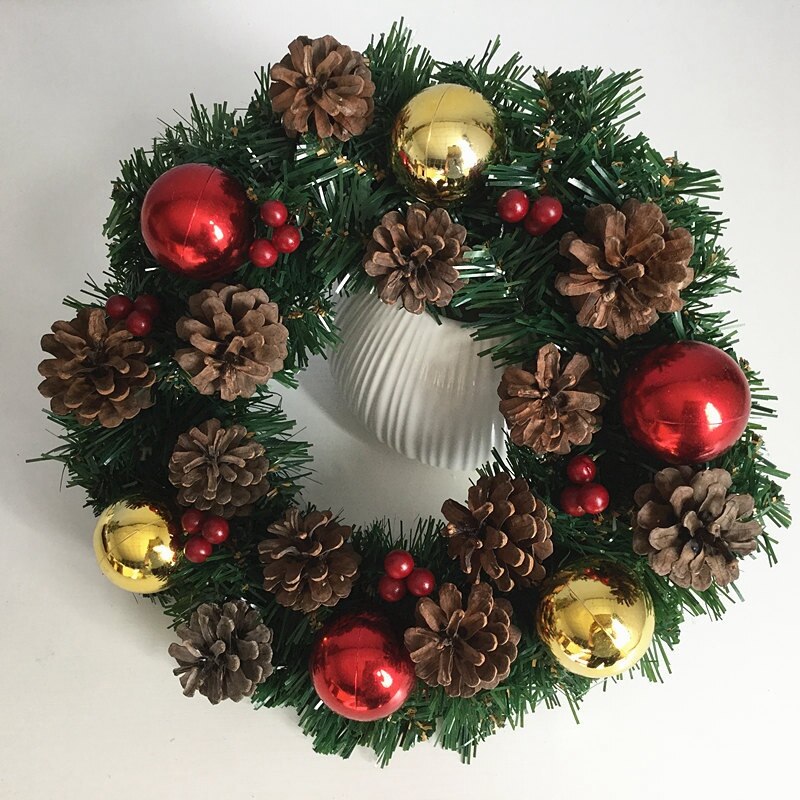 Christmas Wreath Artificial Green Leaf Wreath Front Door Boxwood Wreath Wall Wall Party Decoration