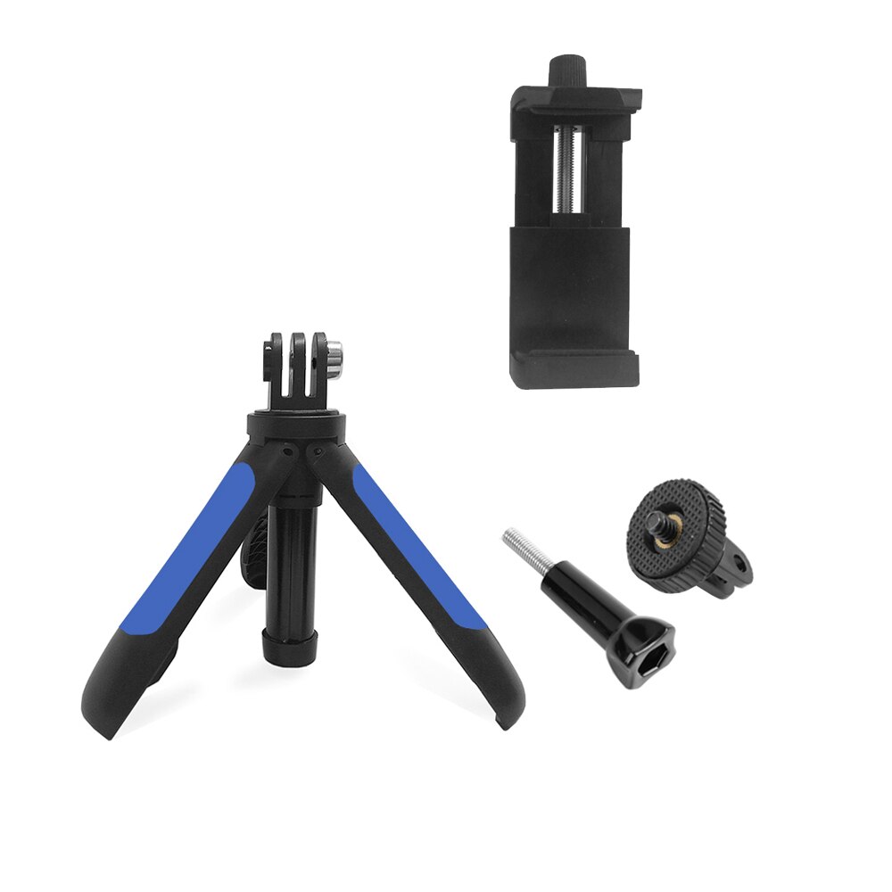 TUYU-Mini trípode de montaje para palo de Selfie, monopié de mano extensible para Gopro Hero 6 5, SJCAM, Xiaomi YI 4k, H9R, Sony, DJI, cámara deportiva: blue Tripod x Clip
