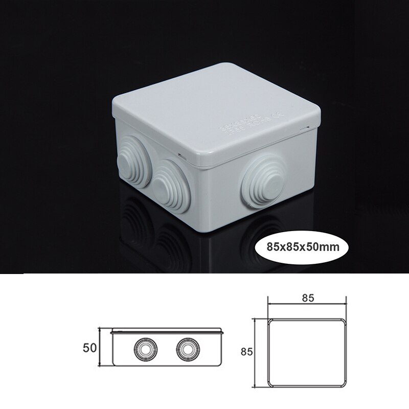 ABS Plastic IP65 Waterproof Junction Box DIY Outdoor Electrical Connection Box Cable Branch Box 200x100x70mm: 85mmx85mmx50mm