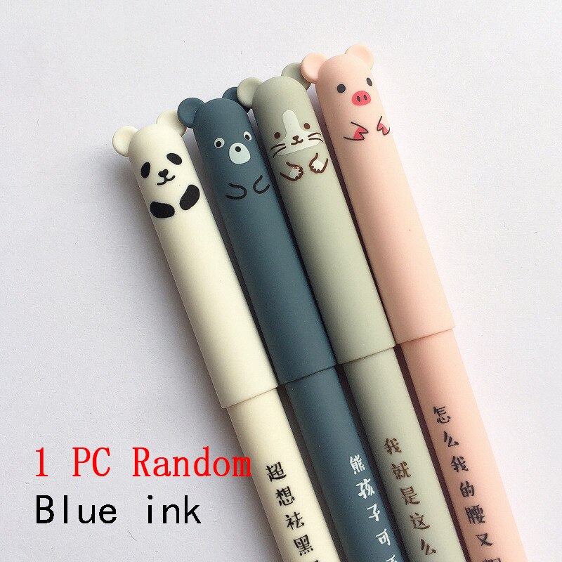 Xiaomi Cartoon Animals Erasable Pen 0.35mm Cute Panda Cat Magic Pens Gel Pens for School Writing Novelty Stationery Girls: 1 Pc Random B