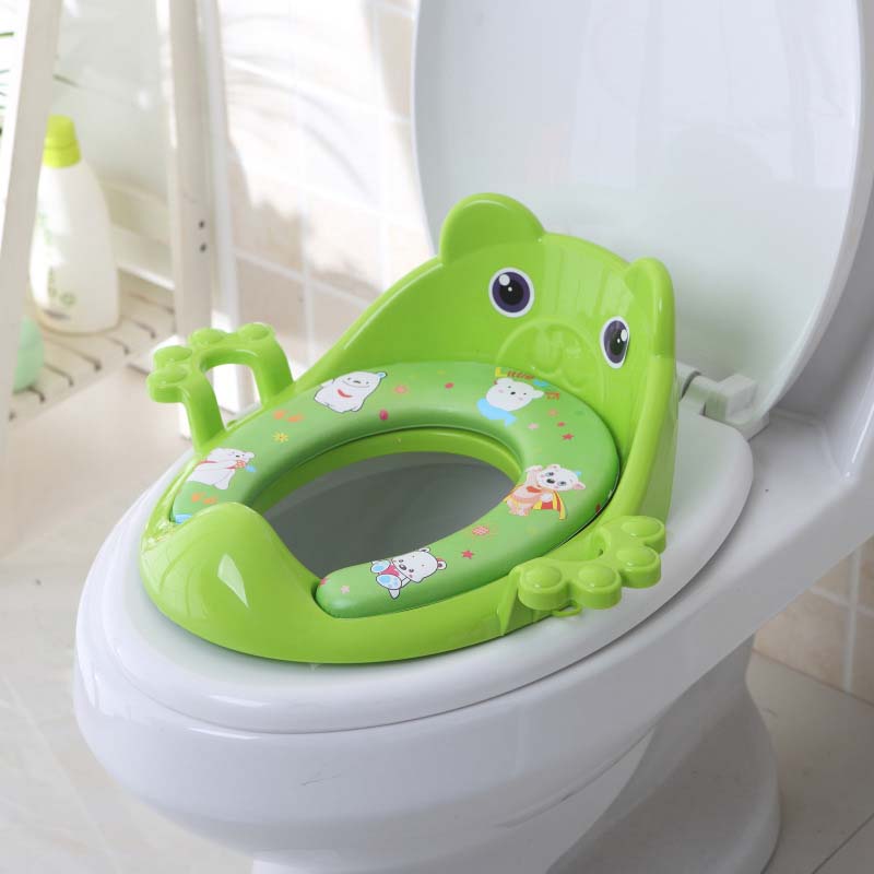Baby toilet potter bærbare børn potte sikkert sæde med armlæn til pige drenge trænere komfortabel toilet ring spædbarn potte: Grøn