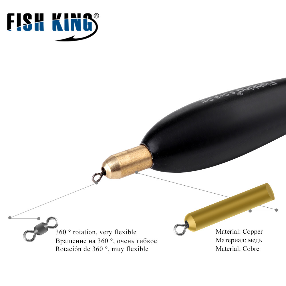 Fish king 4 st 8g 9g 10g barguzinsky gran bobber fiskeflotta 24cm-26cm koppar havsstensboj för karpfiske