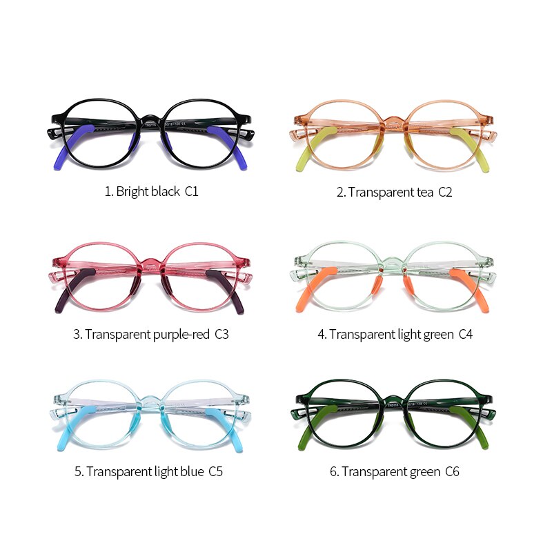 Round Anti Blue Light Kids Glasses Children Boy Computer Optical Frame Reflective Blocking Eyeglass Girls UV400 Filter TR90
