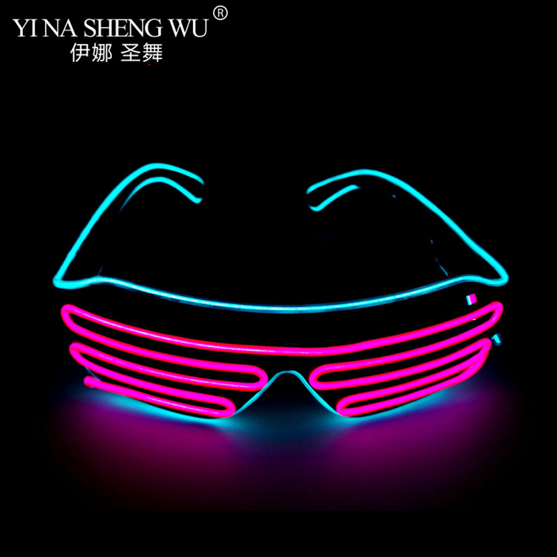 Men Glowing Tie EL Wire Neon LED Luminous Tie Glasses Cosplay Party Haloween Christmas Luminous Light Up DJ Bar Club Stage Prop: SKY BLUE