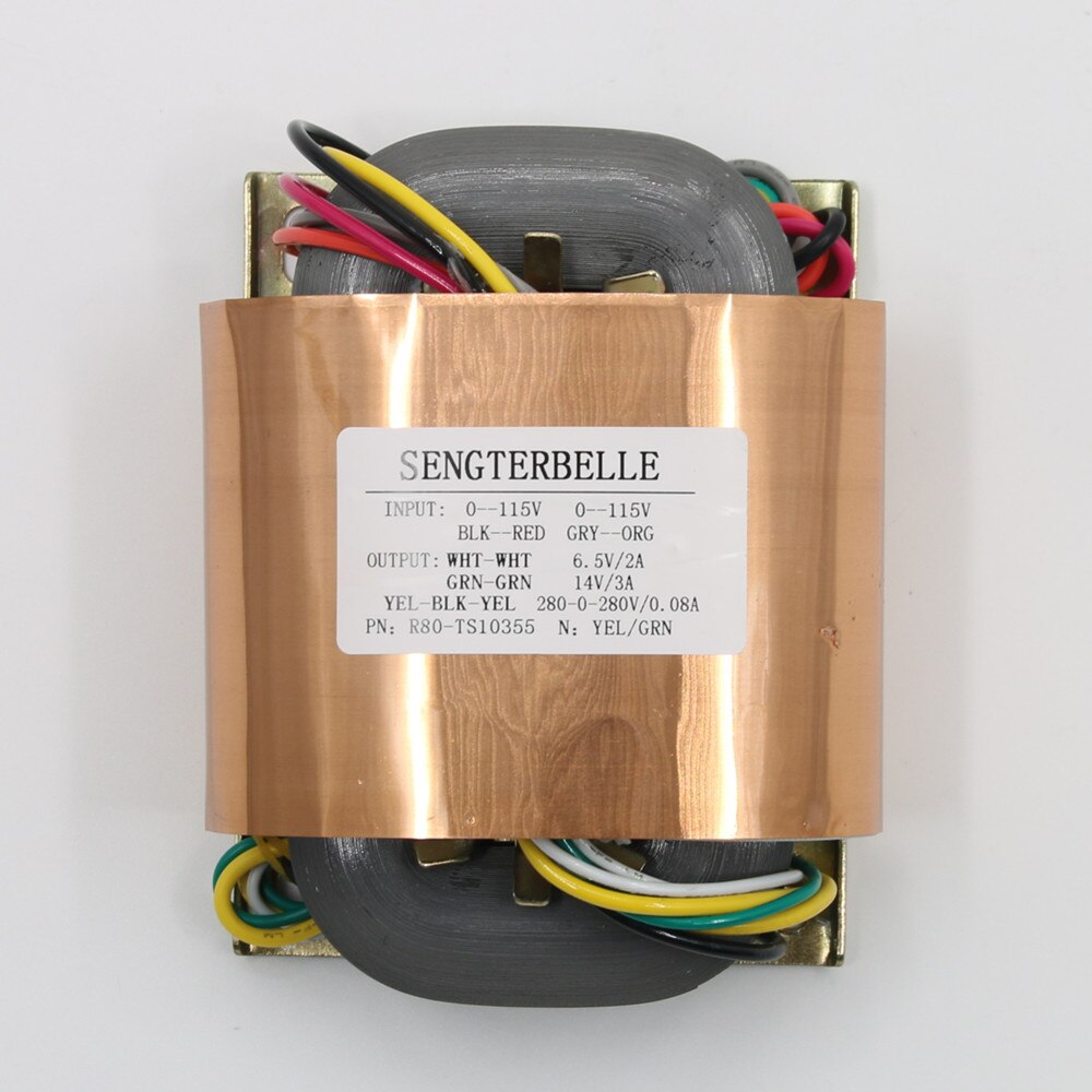 R80-TS10355 100W HiFi R Core Transformer 280V*2+14V+6.5V For ARC Audio Tube Preamp Power Supply