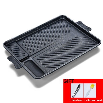 Barbecue Plate Korean Style Maifan Stone BBQ Pot Without Oil Fume Outdoor Picnic Non-Stick Cooker Iron Plate BBQ Plate: NO-5