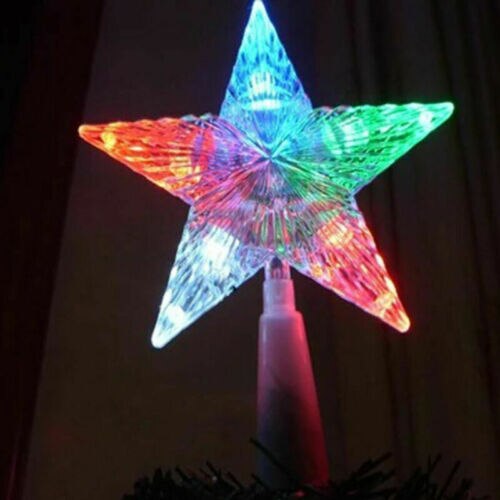 Christmas Tree Top LED Light Star Xmas Tree Star Topper Decoration Battery Operated Treetop Ornament: Large