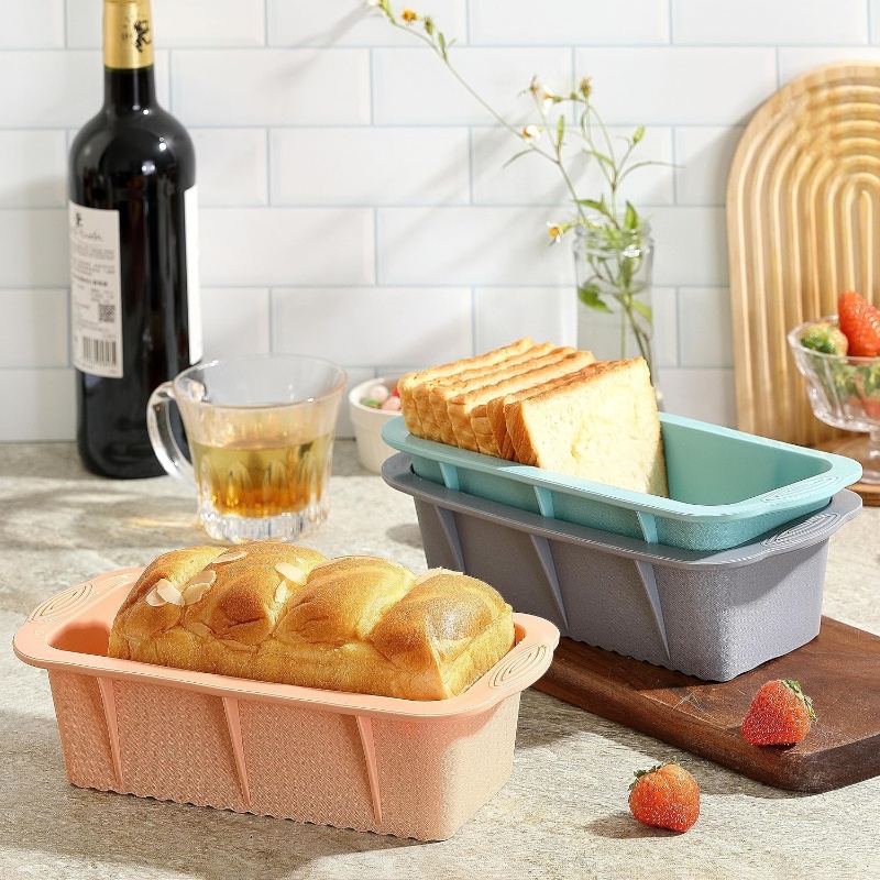 Molde rectangular de silicona para pan, molde para pan tostado, molde cuadrado largo para hornear para platos