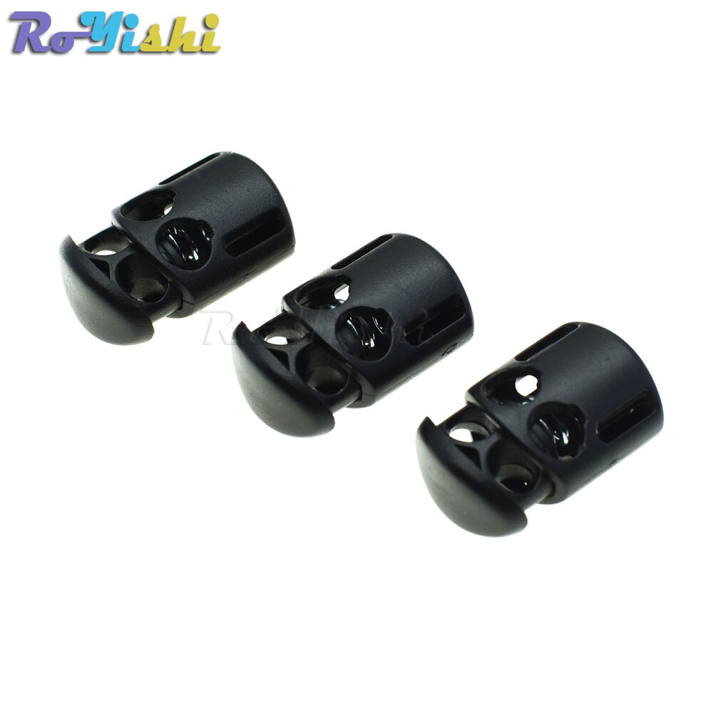 25pcs/pack Plastic Cord Lock Stopper Cylinder Barrel Toggle Clip For Garment Accessories