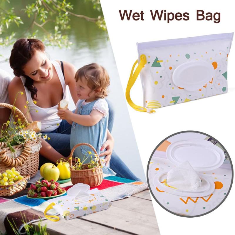 Portable Wipe Container Case EVA Wet Tissue Bag for Stroller Cosmetic Pouch