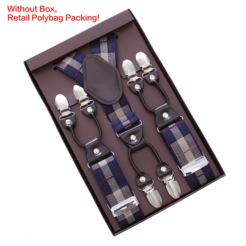 Vintage Bretels Voor Mannen Heavy Duty Big Tall 3.5*120Cm Breed Y Terug 6 Metalen Clips Verstelbare Elastische broek Bretels Riem Riem: Style L