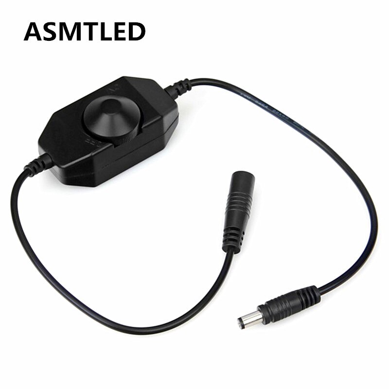 LED Dimmer Switch Brightness Adjust Controller for 2835 3014 3528 5050 5730 5630 Single Color Strip Light DC 12V 24V Black/White