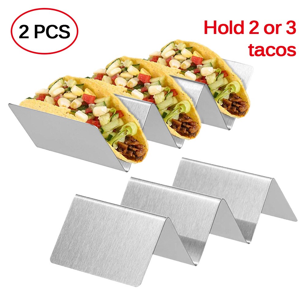Stainless Steel Taco Holders Rack Mexican Food Hard Stand Holds Soft Shells Wave Shape Kitchen Tool Restaurant Food Display