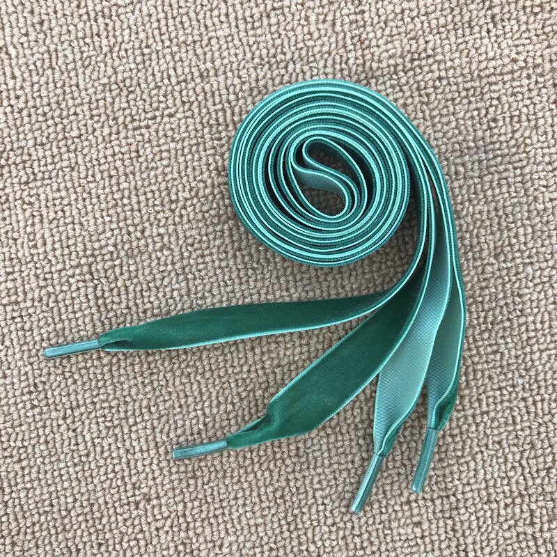 Flat Wide Lace Velvet Surface Shoelaces Women Men Black White Blue Colorful Shoes Laces for Sneaker Sports Casual Shoe Strap: GREEN / 100cm