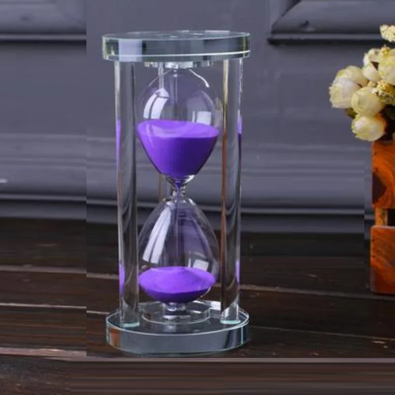 15–60 Minuten Sanduhr Sanduhr Küche Schule Moderne Kristall Stundenglas Sanduhr Sanduhr Teetimer Heimdekoration: Silber / 60 minuten