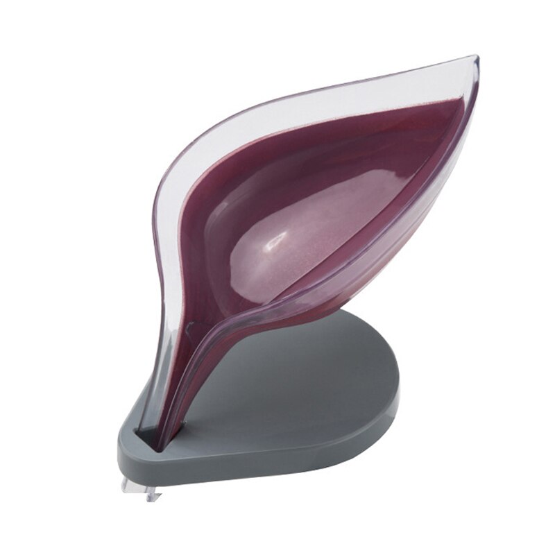 Suporte de sabonete em forma de folha, porta sabonete para banheiro, com ventosa, suporte de esponja e sabonete, para cozinha e banheiro: Double brown
