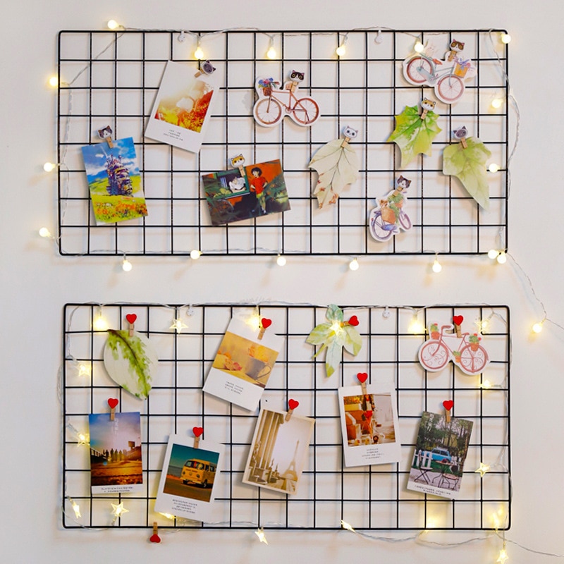 Grille Photo mur métal fil panneau maille panneau suspendus Art affichage décor fer support cadres photos cintre mur stockage organisateur