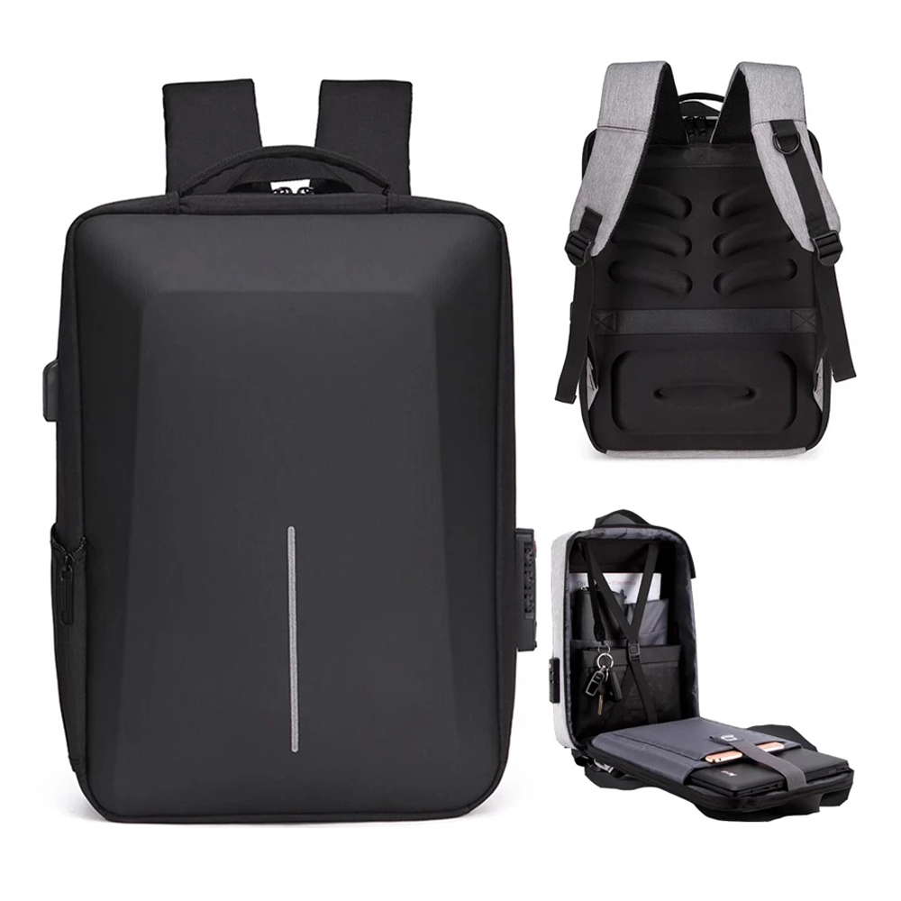 Men's reflective stripe multifunctional anti-theft backpack 15,6 inch laptop notebook usb travel bag backpack school bag for males