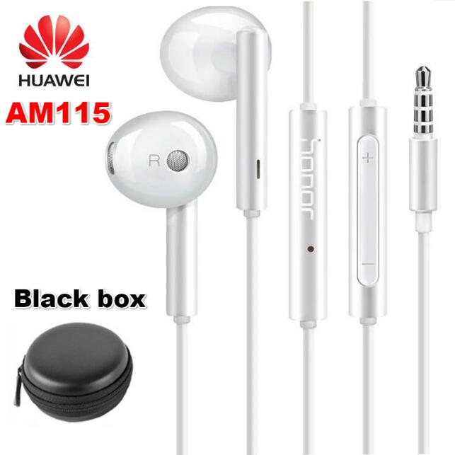 Huawei-auriculares Honor AM115 originales, cascos con conector de 3,5mm, con cable, para Huawei P10, P9, P8, Mate9, Honor 8: am115 black box