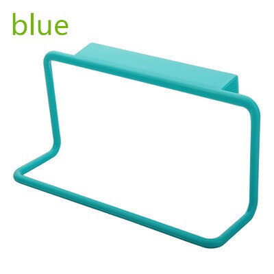 1Pcs Plastic Opknoping Houder Handdoekenrek Multifunctionele Kast Kastdeur Terug Keuken Accessoires Thuis Opslag Organisator: blue